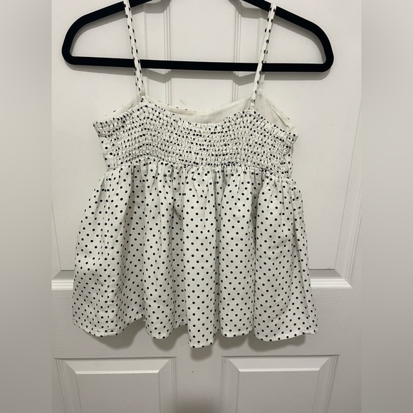 Kate Spade x Target White And Black Polka Dot Babydoll Tank Top Size XS - Picture 3 of 9